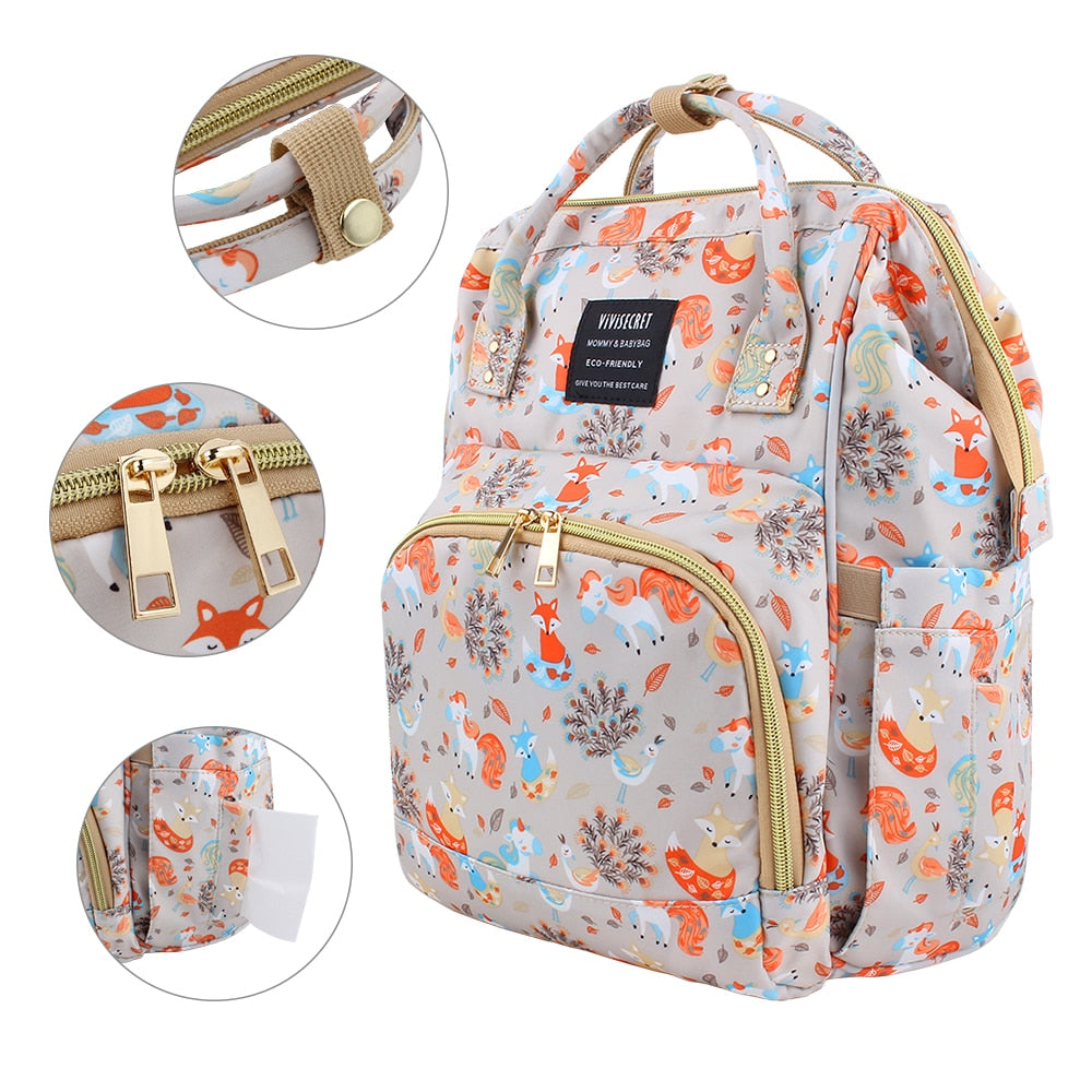 Funnideer Baby Diaper Bag Backpack Stylish Multi Function Waterproof Travel Diaper Bags For Mom And Dad With Large Capacity Insulated Pockets Stroller Hooks Green Flowers Buy Online In Gambia Funnideer Products In Gambia