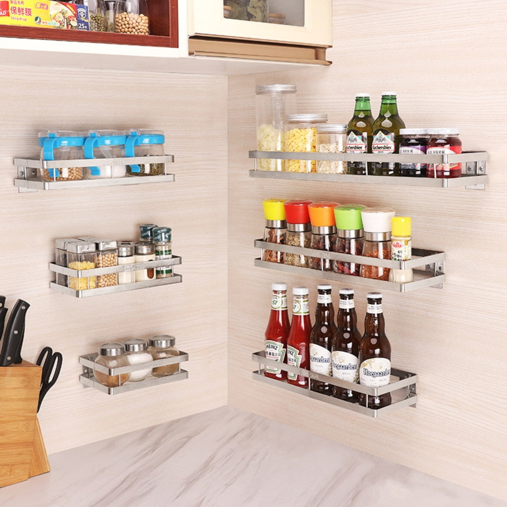 Stainless Steel Kitchen Wall Shelf Storage Organizer Shelf Spice Rack Jyards