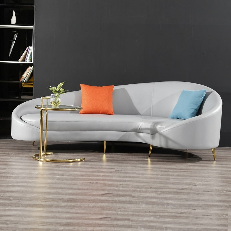 U Best New Modern Style Velvet L Sharp Corner Sofa With Matel Foot For