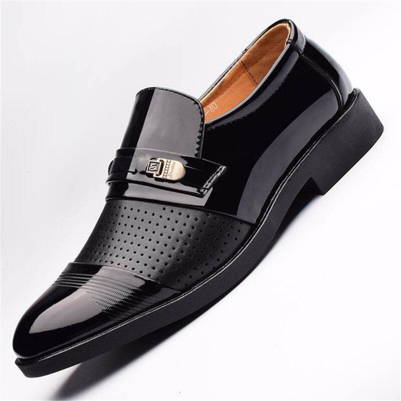 black formal loafers