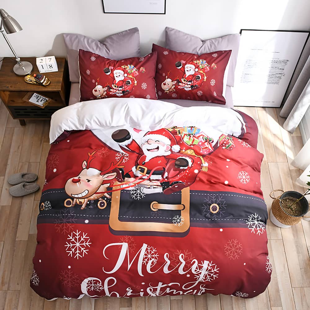 Lovinsunshinecomforter Set King Size Cartoon Duvet Cover Christmas