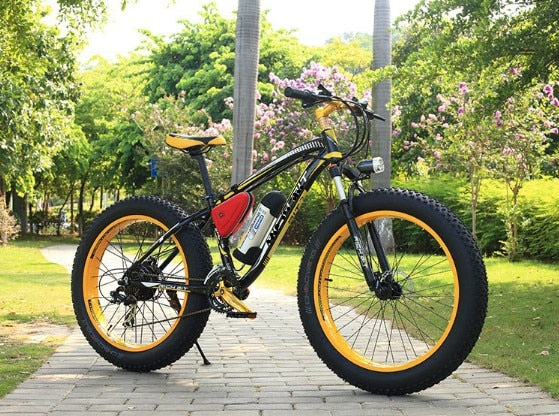 electric fat bike 36v 350w lithium yellow