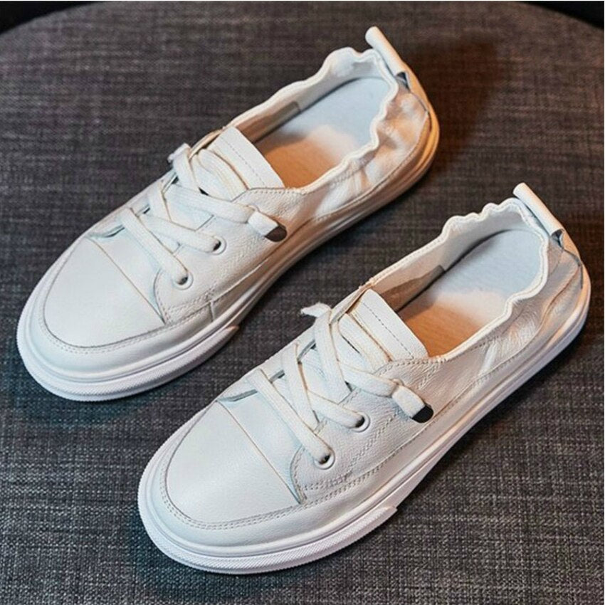 comfy white leather shoes