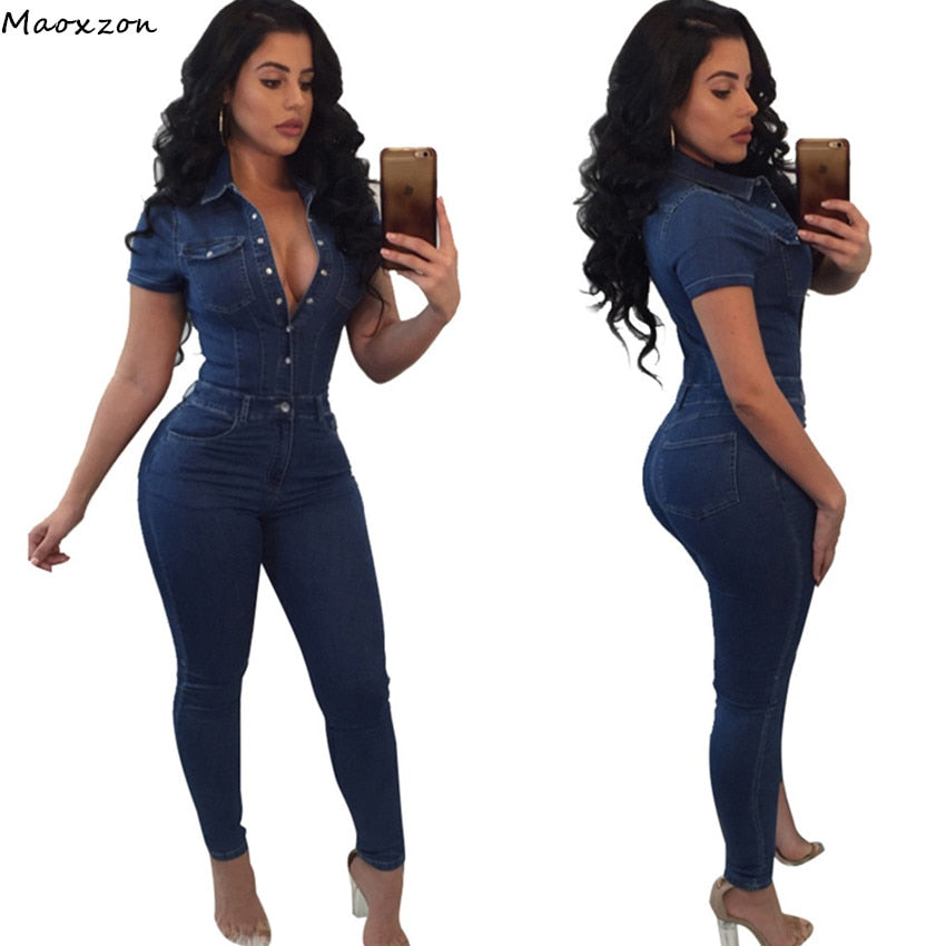 denim rompers for ladies