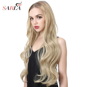 Sarla 22 Long Curly U Part Half Wig For Black Hair Synthetic Wig