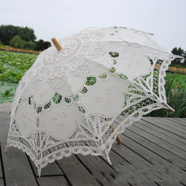 ivory wedding parasol