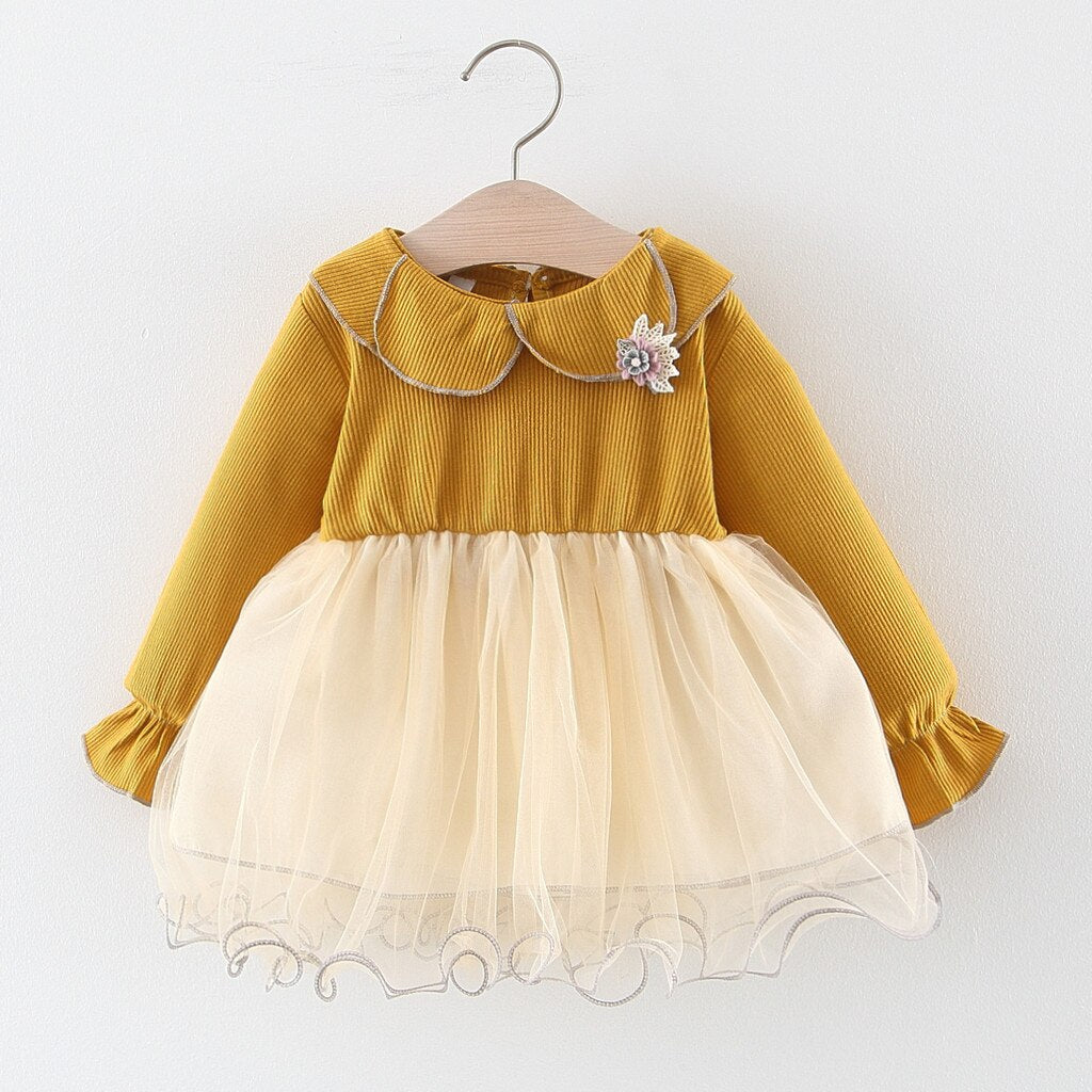 long sleeve newborn dress