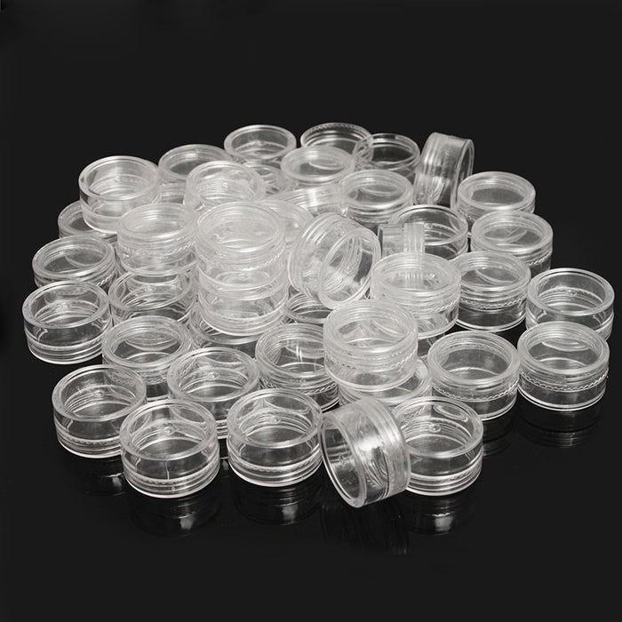 small round clear plastic containers