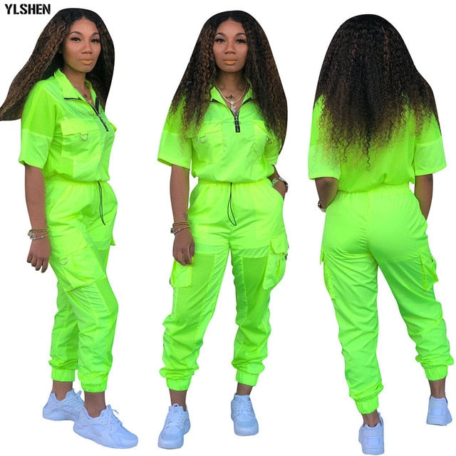 neon green outfit plus size