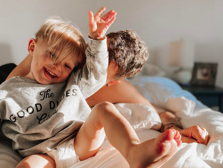 Father and Son playing.