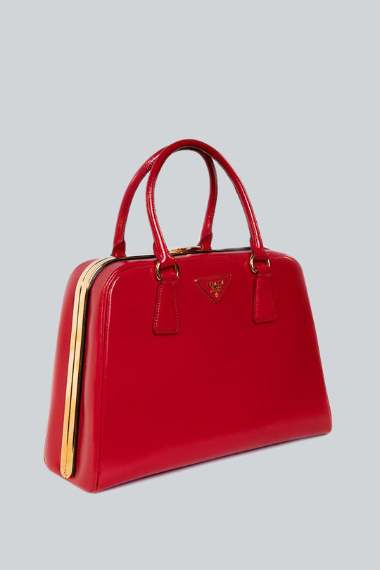 Prada Frame Pyramid Red Handbag | Match & Style