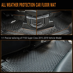 Car Floor Mat Fit For Ford F150 2015 2019 Super Crew Model All