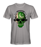 Pakistan country flag on a skull t-shirt