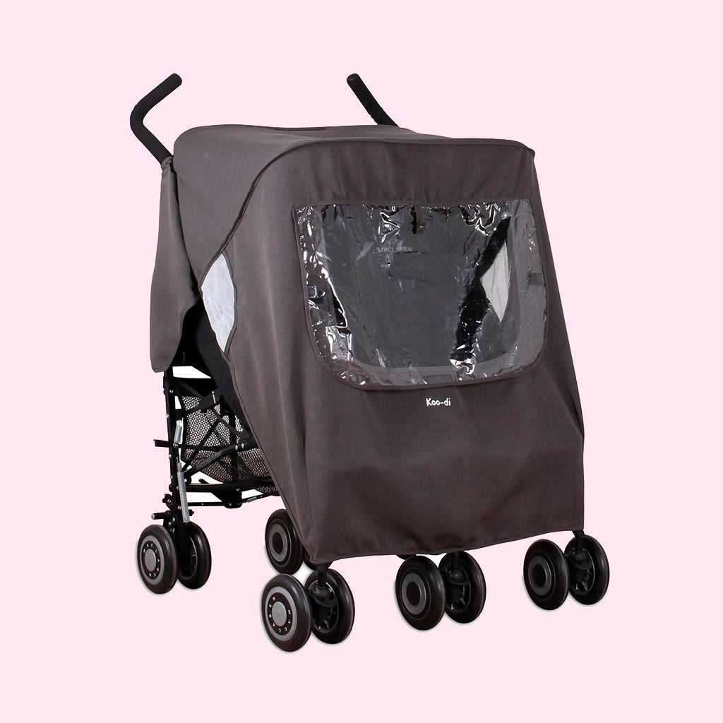 grey double stroller