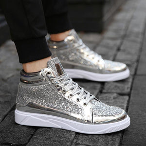 silver fashion sneakers