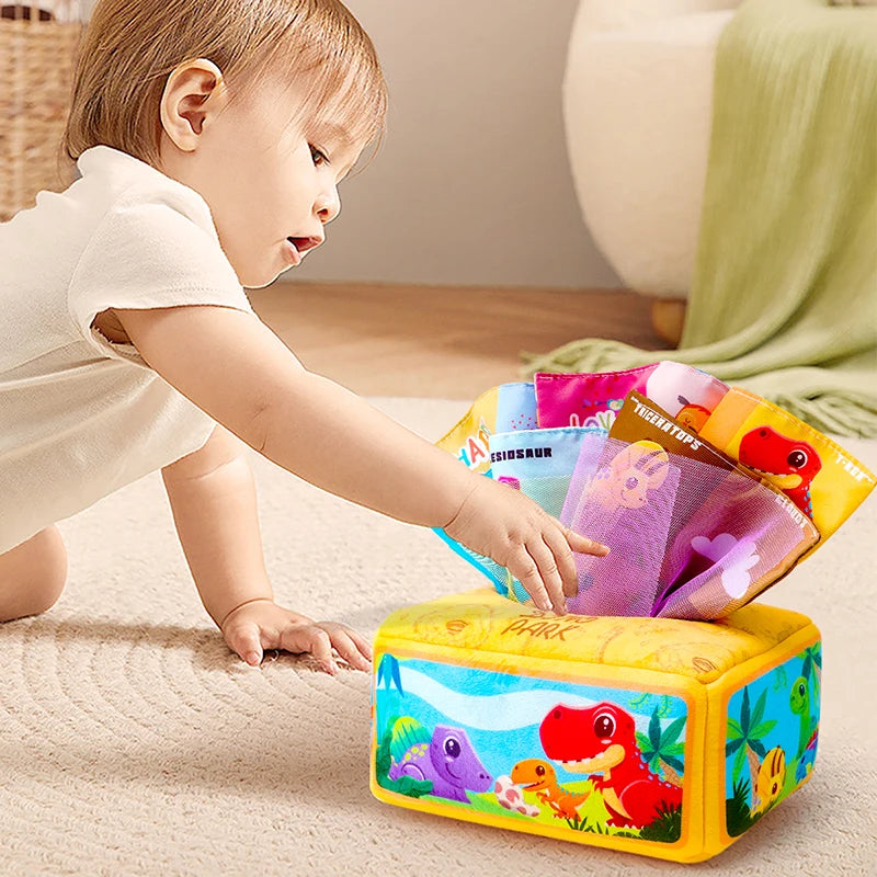 Montessori Baby Tissue Box Sensory Toy