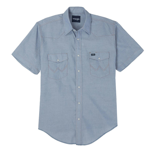 Wrangler® Western Snap Shirt - Long Sleeve Solid Broadcloth