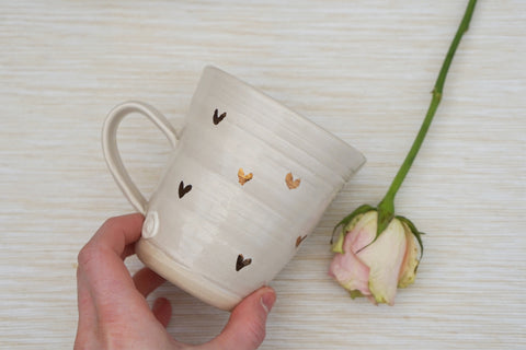 handmade mug with hearts