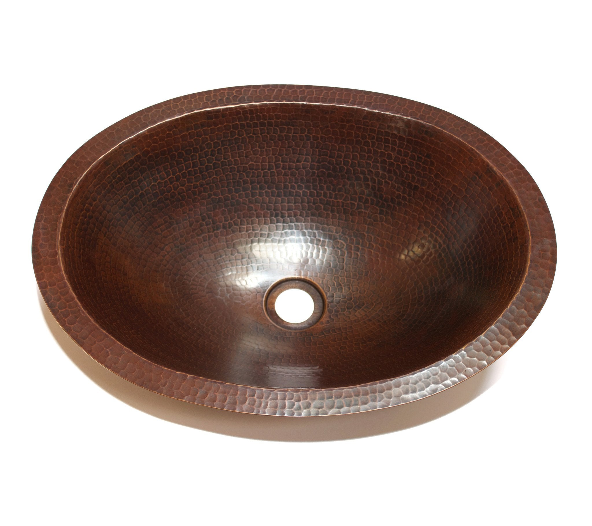 OVAL with Flat Rim in Cafe Viejo - BS002CV - Undermount Bath Copper Sink - 19 x 14 x 6" -