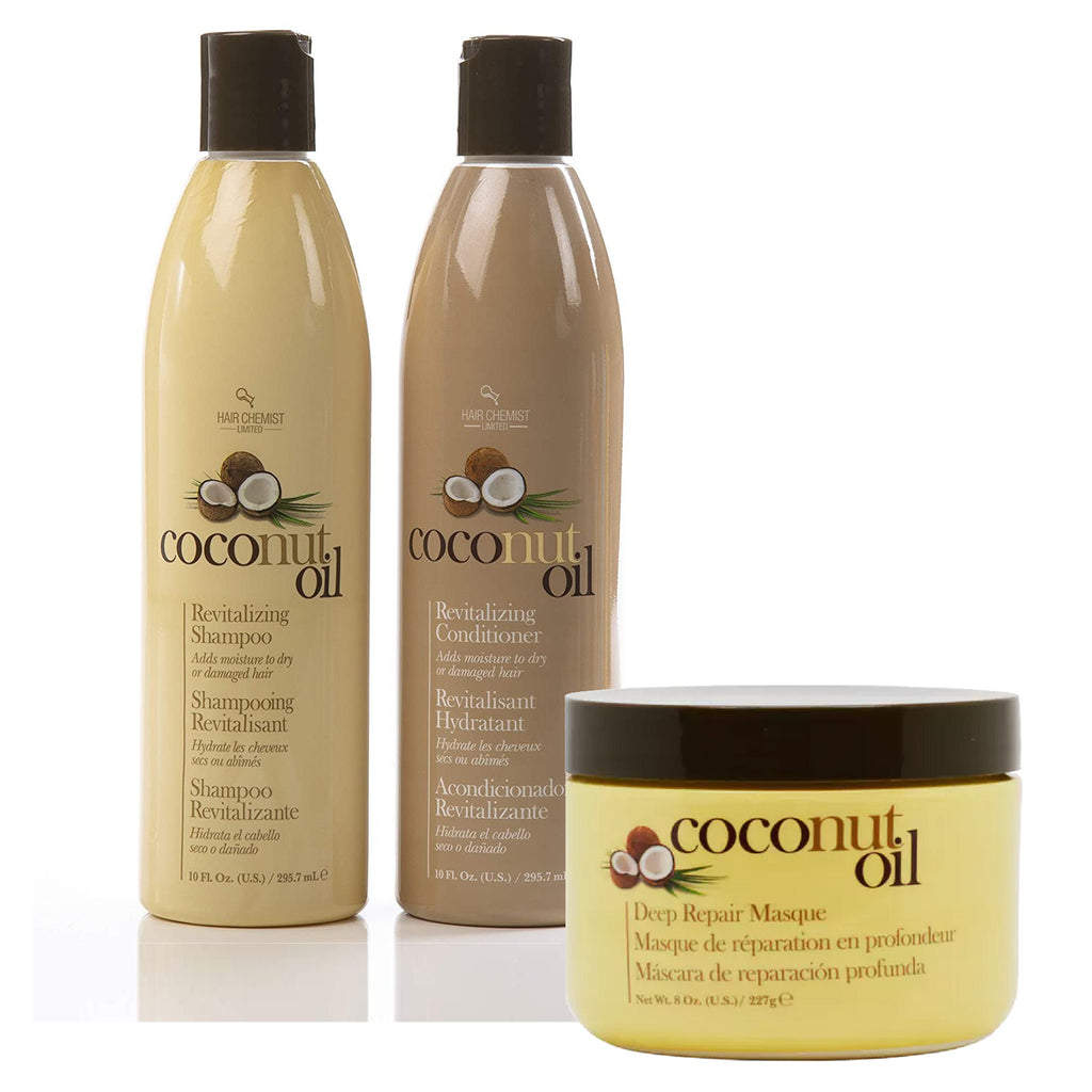 Hair Chemist Coconut Revitalizing Set Chemist 3-PC | Hair & - Oil Hair Serum Care Conditioner Hair Shampoo