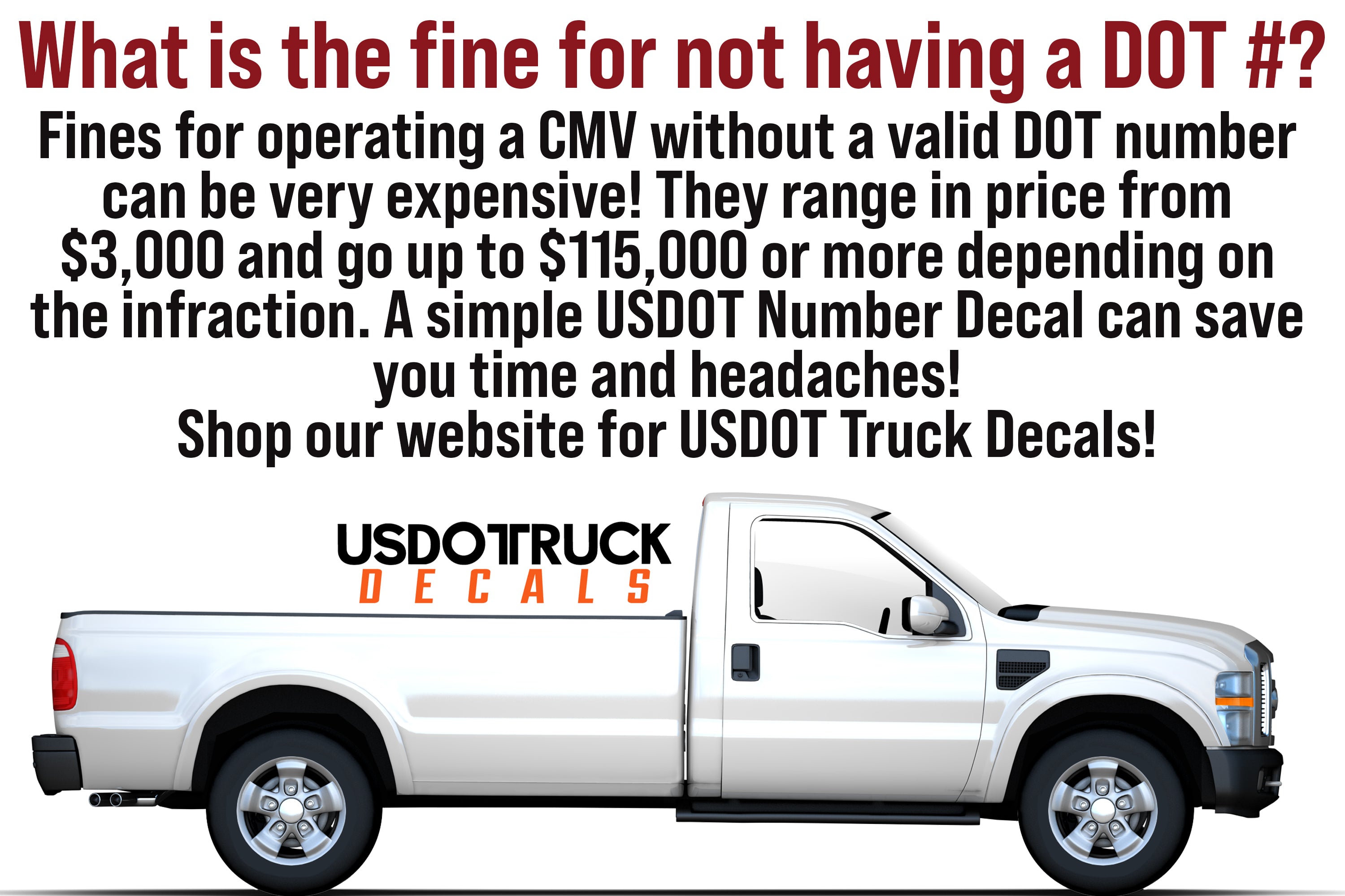 fines for not having a usdot number decal