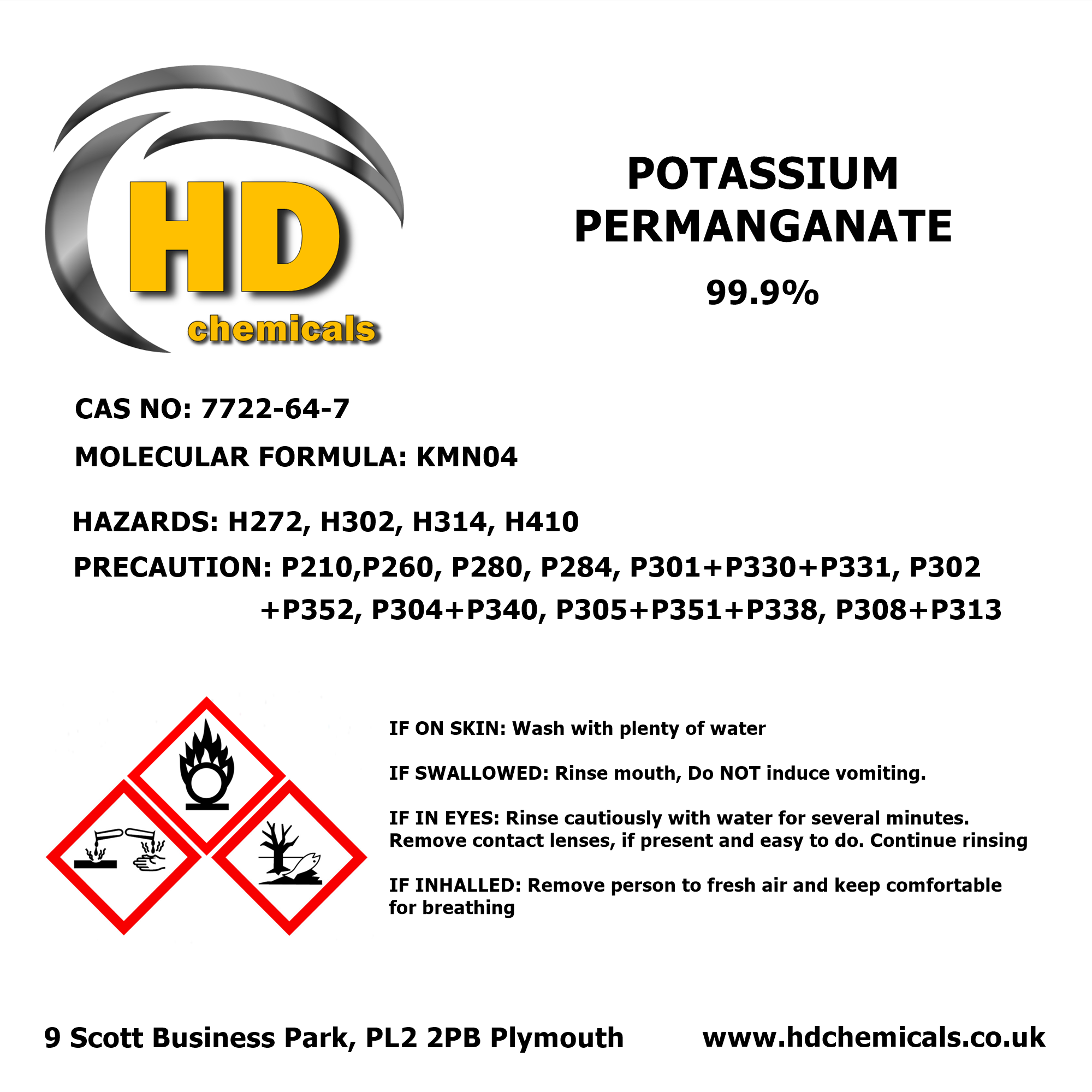 Potassium permanganate, 1 kg, CAS No. 7722-64-7