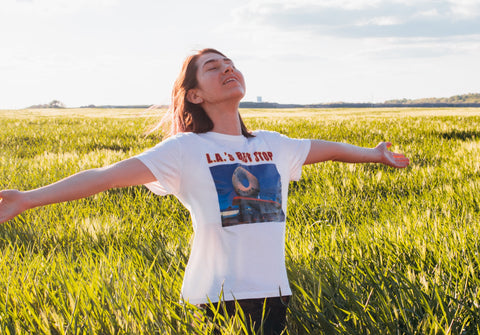 girl with improved  breathing because of brisk walking