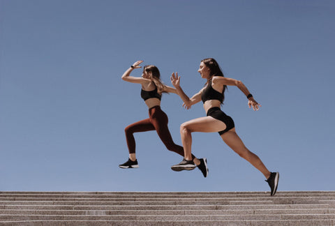 girls sprinting for strong and lean legs