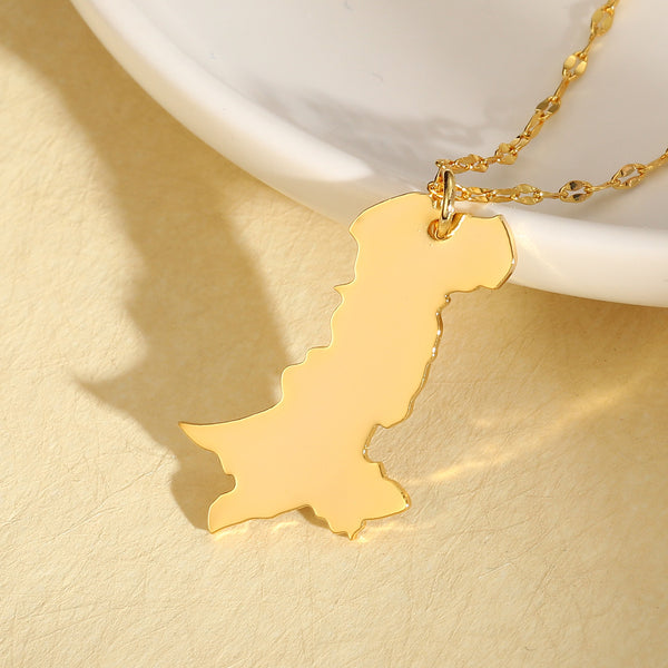 Gold Afghanistan Flag Map Necklace Pendant & 50cm Chain Afghan Kabul UK  Seller