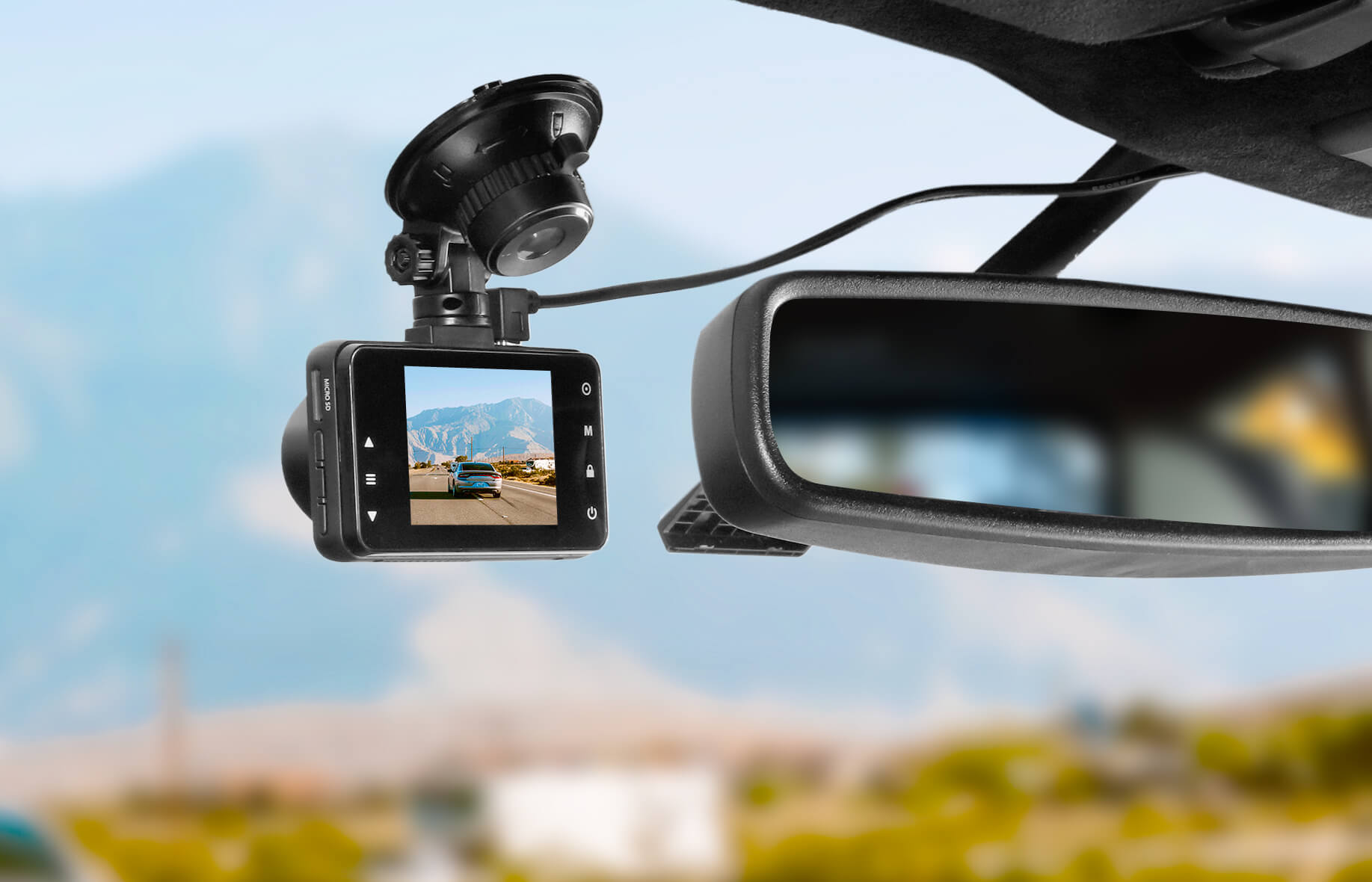 YADA 720P HD Roadcam Universally Compatible Window Mounted Dash Cam, 2 LCD  Display, Loop Recording, G-Sensor Day/Night Security