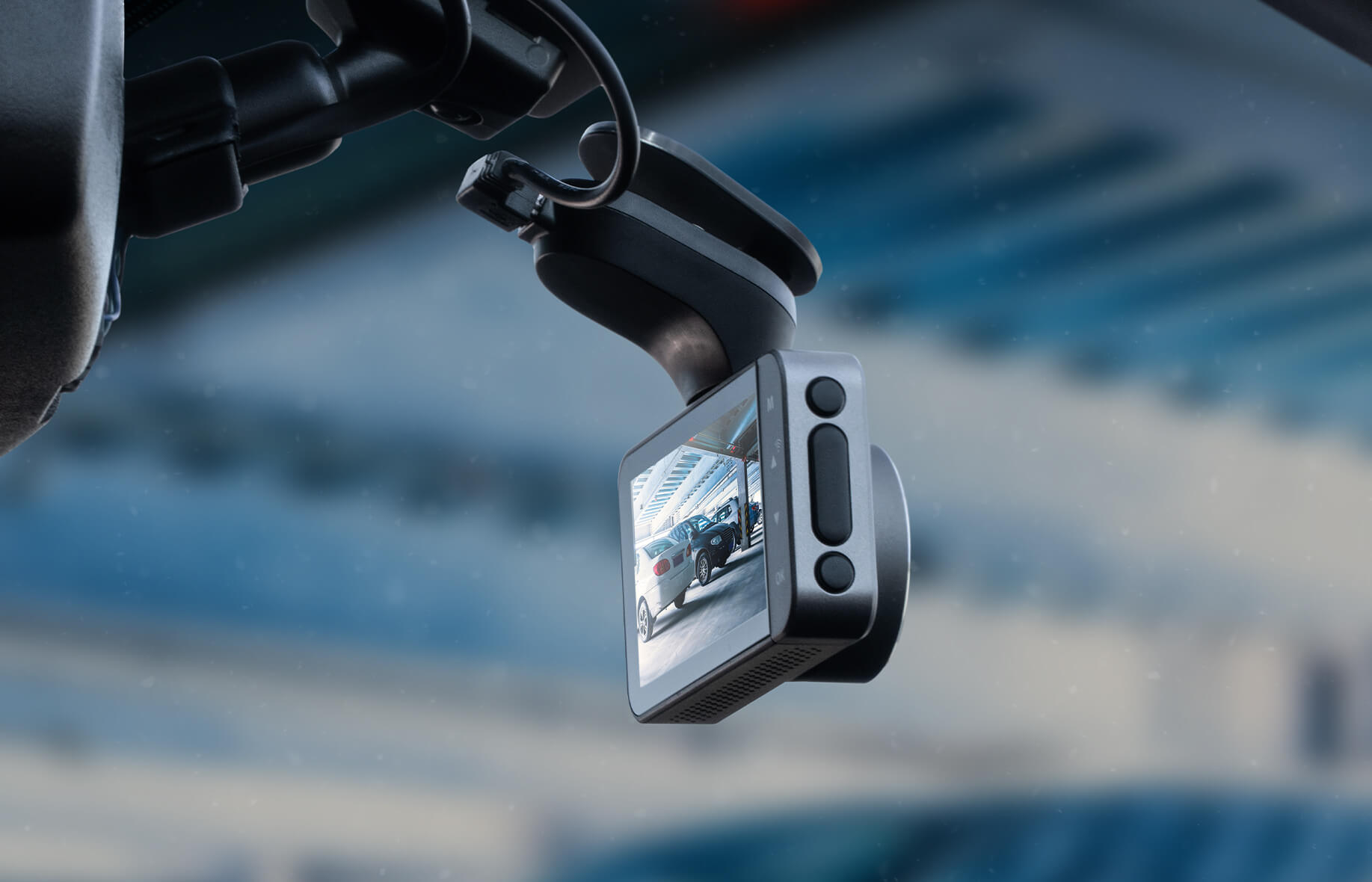 YADA 720P HD Roadcam Universally Compatible Window Mounted Dash Cam, 2 LCD  Display, Loop Recording, G-Sensor Day/Night Security