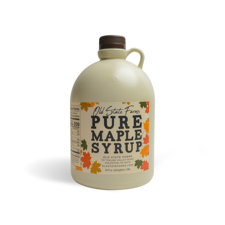 Unfiltered Pure Maple Syrup, 1/2 Gallon Jug Grade, A Very Dark 