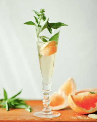 Ginger Basil Grapefruit Mimosa the pod collection