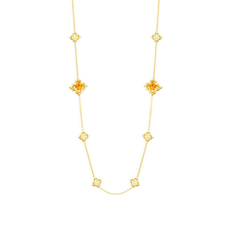 Timeless Peranakan II Necklace (G) with Hessonite