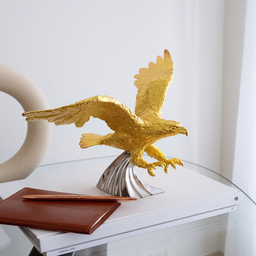Featuring RISIS Northern Prince Eagle sculptures in home office settings