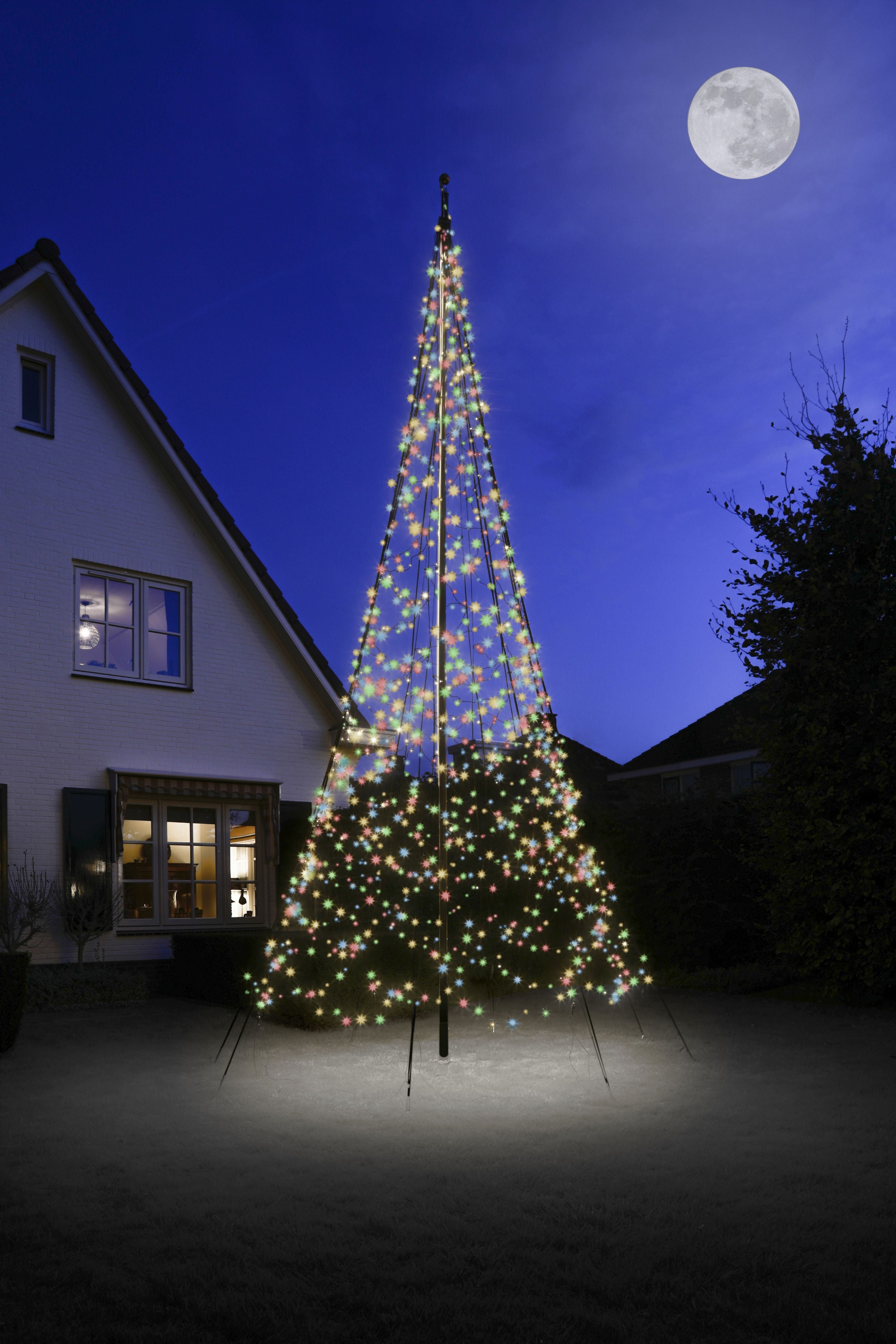 Новогодняя елка 6. Красивая елка с желтыми светодиодами. Елки 6. White led Lights on Christmas Tree.