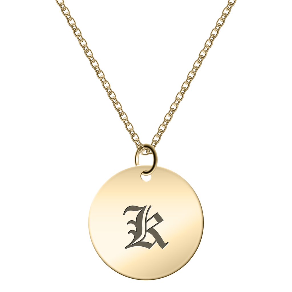 Initial Necklace Old English Retro Font