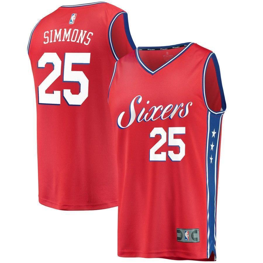 25-Ben Simmons Philadelphia 76ers Jersey Red - Statement Edition ...
