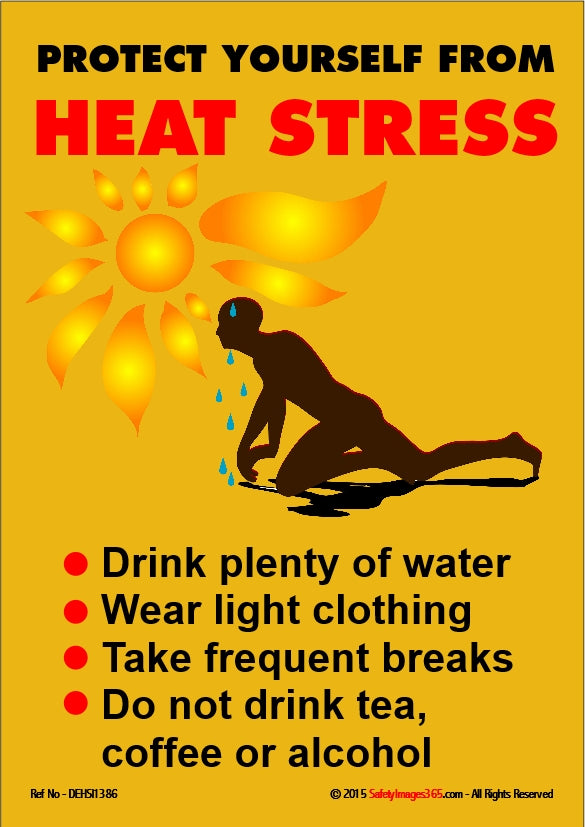 Dehydration Safety Poster. Protect yourself from heat stress