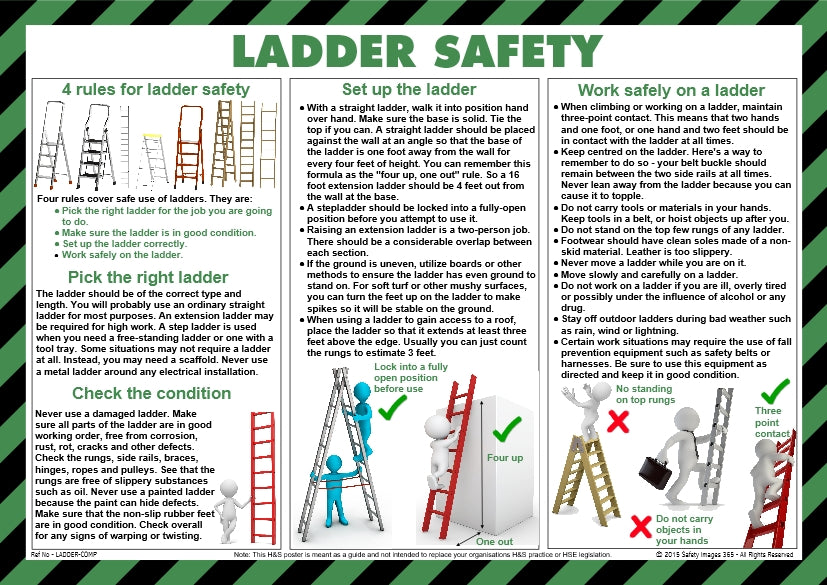 Ladder Safety Poster Safety Posters Notices Wallcharts Images