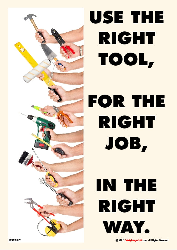 Woodworking Safety Poster. Use the right tool 