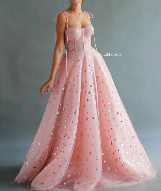 baby pink dress long