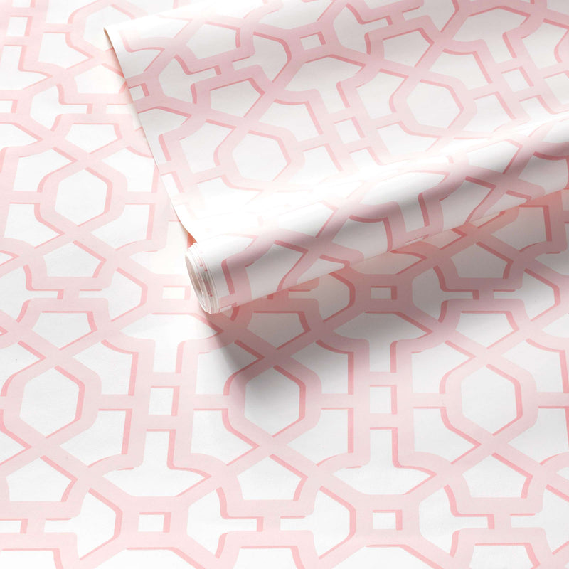 Chinois Lattice Pink Wallpaper | A Cottage in the City