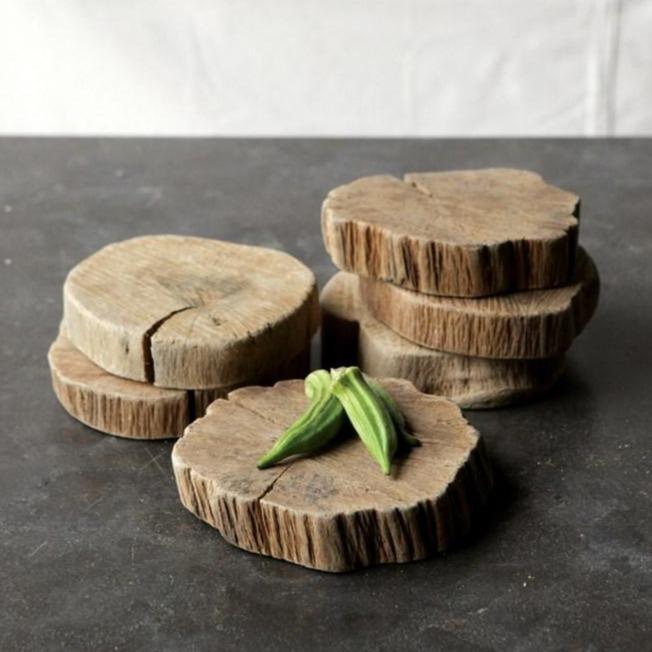 Rustic Wood Turned Leg Serving Tray