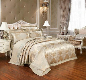 Luxury Jacquard Satin Bedding Duvet Cover Set - Lush Home Gallery