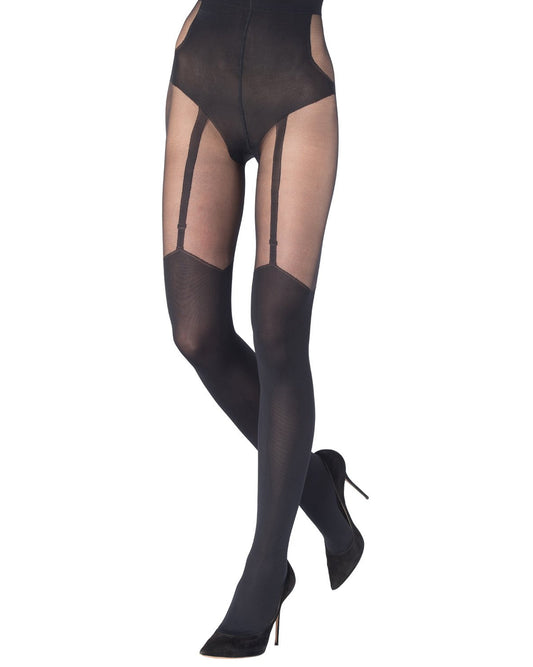 Pamela Mann - Plain Stripe Suspender Tights – tights dept.