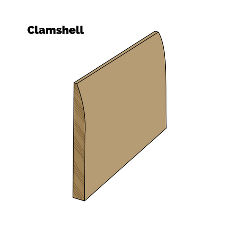 Three of four different baseboard looks - single-piece clamshell profiled trim.