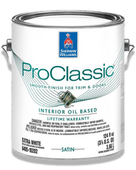 Sherwin Williams Trim Paint - Proclassic brand, one-gallon, oil-based.