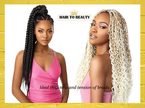 Ideal thickness and tension of braids -Hair to Beauty.