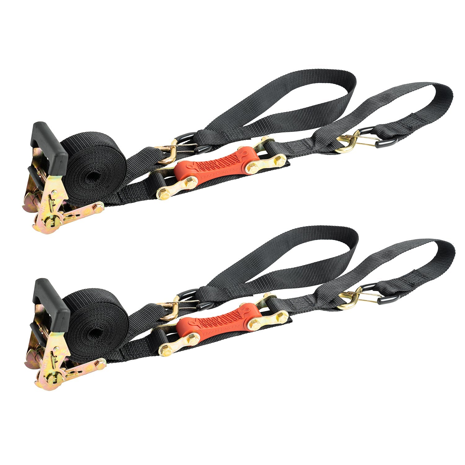 9ft x 2in ShockStrap Ratchet Strap with Wire Hooks, Premium Polyester